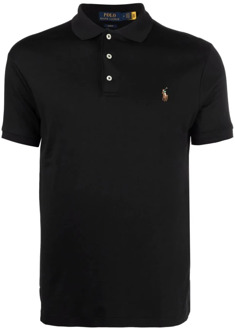 slim fit polo met logo zwart - XXL