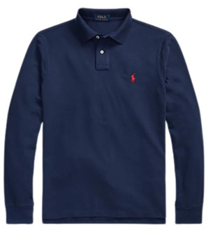 Slim fit polo van piqué katoen Donkerblauw - M