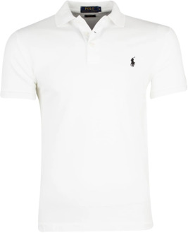 Slim fit polo van piqué katoen Wit - M