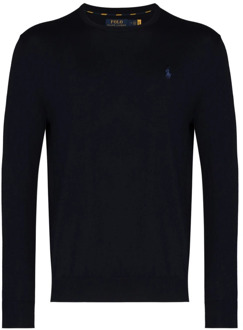 Slim fit pullover van katoen Donkerblauw - XXL