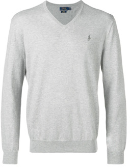 Slim fit pullover van Pima katoen Grijsmele - XL