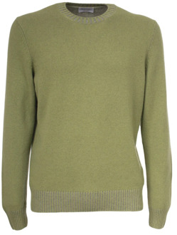 Slim Fit Ronde Hals Cashmere Trui Gran Sasso , Green , Heren - 2Xl,3Xl