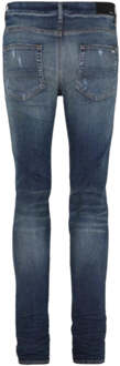 Slim Fit Slash Deep Klassieke blauwe denimjeans - 33W/32L