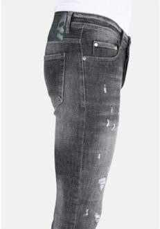 Slim fit street fashion cotton jeans met scheuren mm110 Grijs - 38