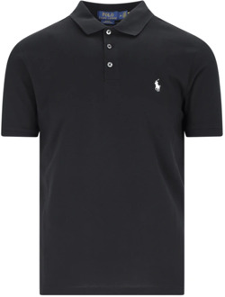 slim fit stretch polo Zwart - M