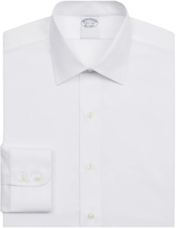 Slim Fit Witte Non-Iron Stretch Katoenen Overhemd met Ainsley Kraag Brooks Brothers , White , Heren - 2Xl,Xl,L,M,S,Xs,4Xl,3Xl