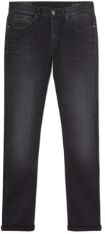 Slim-fit Zwarte Jeans met Moderne Look Dondup , Black , Heren - W34