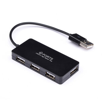 Slim High Speed Multi Splitter Uitbreiding 4 Port USB 2.0 Hub Splitter Cable Adapter voor Laptop PC Macbook Draagbare zwart