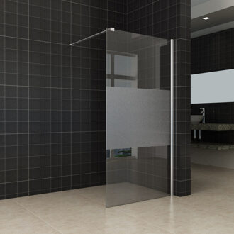 Slim - Inloopdouche / Douchewand - 100x200 - Helder / Mat Glas - Antikalk - 8mm Veiligheidsglas - Excl. Stabilisatiestang en Profielset