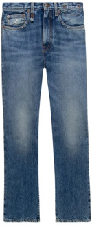 Slim Jasper Jeans met Frayed Details R13 , Blue , Dames - W27