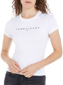 Slim Linear Shirt Dames wit