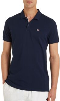 Slim Placket Polo Heren donkerblauw - L