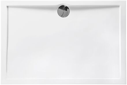 Slim rechthoekige douchebak met afvoer in het midden - 80 x 120 cm - Wit
