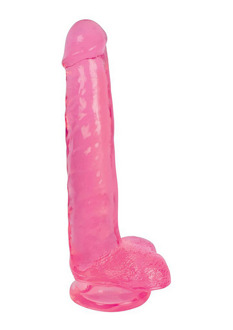 Slim Stick Cherry Ice - Dildo met ballen - 8 / 20,5 cm