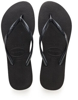 Slim teenslippers zwart - 37-38