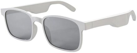 Slimme Bril Draadloze Bluetooth 5.0 Anti-Blu-Ray Hoofddeksels Audio Sport Waterdichte Running Muziek Audio Speaker Bril 02 wit