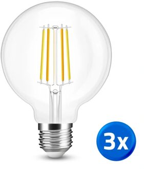 Slimme filament lamp - Dual white 7W E27 fitting - G95 model - voordeelset van 3