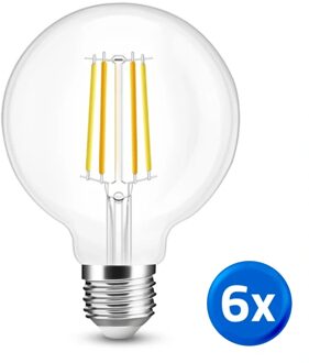 Slimme filament lamp - dual white 7w e27 fitting - g95 model - voordeelset van 6