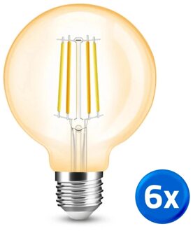 Slimme filament led lamp - dual white 7w e27 fitting - g95 model colored - voordeelset van 6