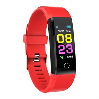 Slimme Horloge Mannen Vrouwen Hartslagmeter Bloeddruk Fitness Tracker Smartwatch Sport Horloge Voor Ios Android Rood