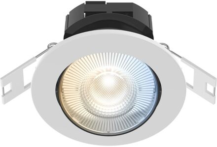 Slimme Inbouwspots - Set van 3 stuks - Smart LED Downlight Dimbaar - Kantelbaar - Warm Wit Licht - Wit