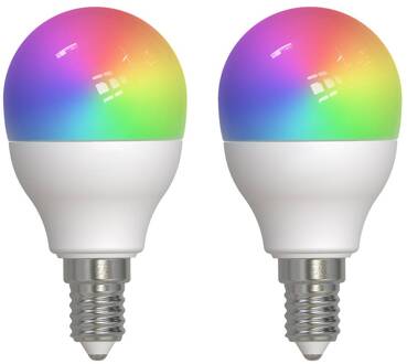 Slimme LED druppellamp E14 4,9W RGBW CCT Tuya mat 2st wit mat