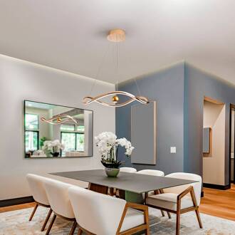 Slimme LED hanglamp Romina, Ø 78 cm, goudkleurig metaal CCT goud, opaal