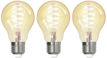 Slimme LED lamp set van 3 E27 A60 4.9W amber Tuya