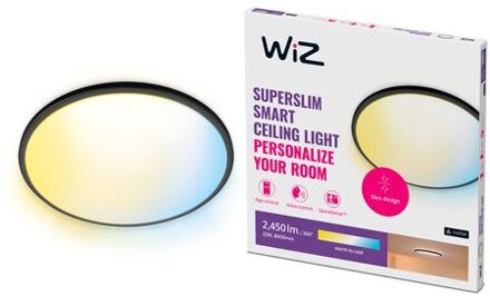 Slimme Plafondlamp Superslim Zwart ⌀43cm 22w
