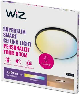 Slimme Plafondlamp Superslim Zwart ⌀55cm 32w