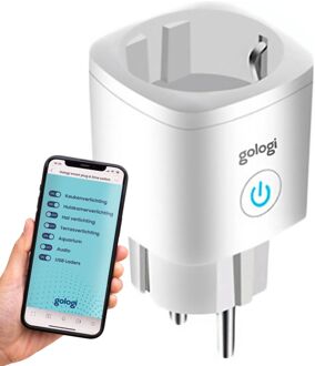 Slimme stekker - Smart plug - Tijdschakelaar & Energiemeter - WIFI - Google Home & Amazon Alexa - Wit