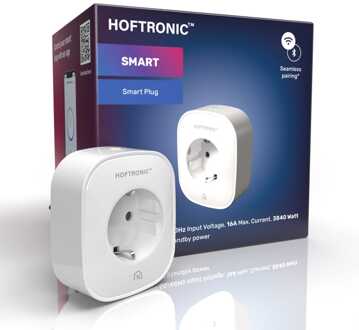 Slimme stekker - WiFi & Bluetooth - Extra plat - Met tijdschakelaar - Compatibel met Amazon Alexa & Google Home - Wit - 16a smart plug