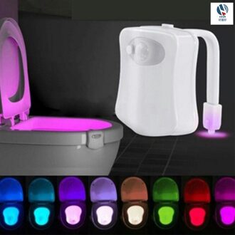 Slimme Toiletbril Nachtlampje Motion Sensor Led Wc Licht 8 Kleuren Backlight Wc Lamp