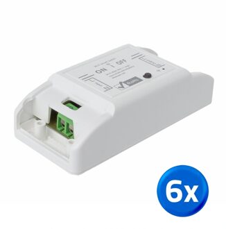 Slimme wifi schakelaar - 10A - 2200W - Set van 6