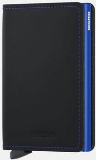 Slimwallet pasjeshouder matte black & blue Zwart - No Size