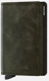 Slimwallet pasjeshouder olive black Groen - No Size