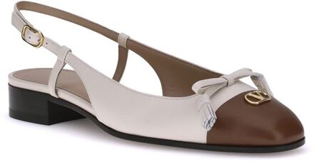 Slingback Ballerina's met Strikdetail Wit - 38.5 EU/IT