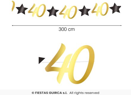 Slinger 40 Jaar Zwart & Goud Chique Multikleur - Print