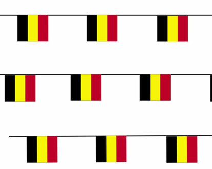 Slinger Belgie - 3x - 4 meter - papier - brandvertragend - Belgische vlag - feestartikelen