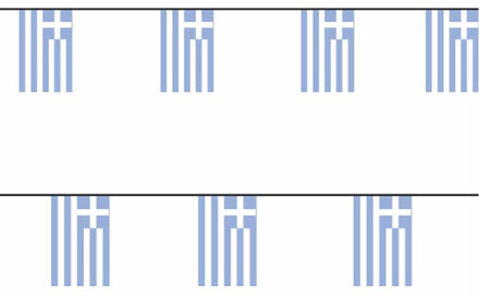 Slinger Griekenlang - 2x - 4 meter - papier - Griekse vlag - versiering