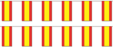 Slinger Spanje - 2x - 400 cm - papier - vlag - landen thema - Spaanse vlag