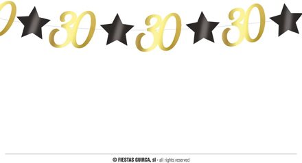 Slingers Sterren zwart/goud 30 Jaar (3m) Zwart, Multikleur - Print, Goud - Brons