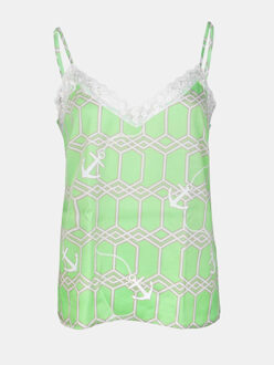 Slip top groen met anker print - maat M