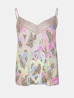 Slip top leopard hartjes Veelkleurig - XL