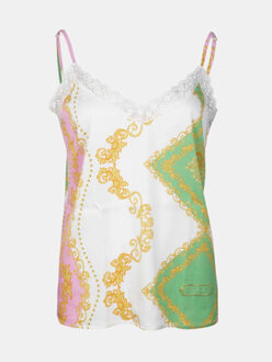 Slip top met baroque print - maat XS Ecru