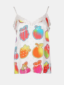 Slip top met fruit - maat L Veelkleurig