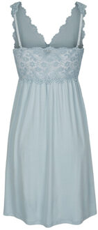 Slipdress dames nachthemd met kant blauw