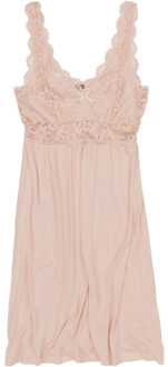 Slipdress dames negligé met kant Roze - XL