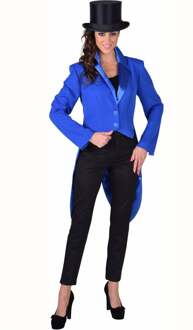 Slipjas blauw cabaret half gevoerd