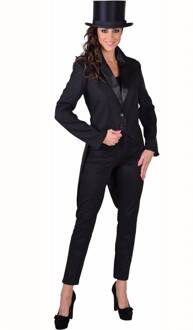 Slipjas cabaret zwart half gevoerd